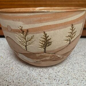 Handcrafted Ceramic Bowl with Scenic Design